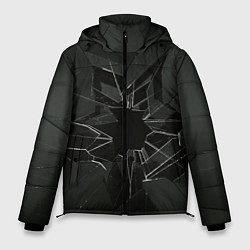 Куртка зимняя мужская Черное разбитое стекло, цвет: 3D-светло-серый