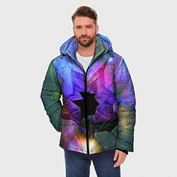 Куртка зимняя мужская Расколотое стекло - космическая туманность, цвет: 3D-светло-серый — фото 2