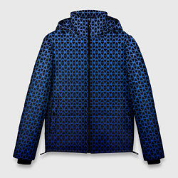 Куртка зимняя мужская Паттерн чёрно-синий треугольники, цвет: 3D-светло-серый