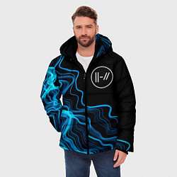 Куртка зимняя мужская Twenty One Pilots sound wave, цвет: 3D-черный — фото 2