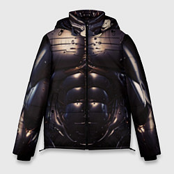 Куртка зимняя мужская Экзоскелет робота киборга с накаченным торсом, цвет: 3D-черный