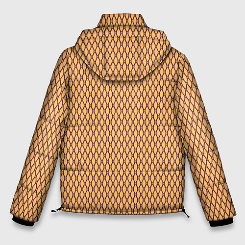 Мужская зимняя куртка Светлый коричневый сетка паттерн / 3D-Светло-серый – фото 2
