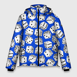 Куртка зимняя мужская Игральные кубики узор, цвет: 3D-светло-серый