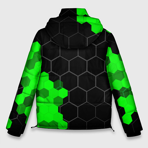 Мужская зимняя куртка Tesla green sport hexagon / 3D-Черный – фото 2