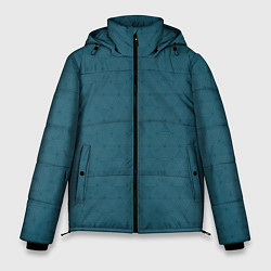 Куртка зимняя мужская Тёмно-синий паттерн треугольники однотонный, цвет: 3D-светло-серый