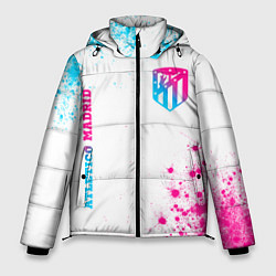 Куртка зимняя мужская Atletico Madrid neon gradient style вертикально, цвет: 3D-черный