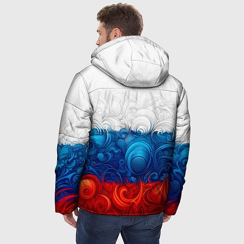 Мужская зимняя куртка Орнамент триколор / 3D-Светло-серый – фото 4