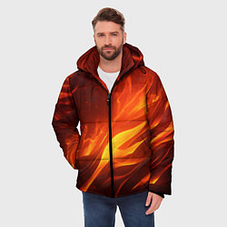 Куртка зимняя мужская Яркие языки пламени, цвет: 3D-черный — фото 2
