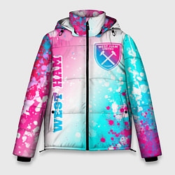 Куртка зимняя мужская West Ham neon gradient style вертикально, цвет: 3D-черный