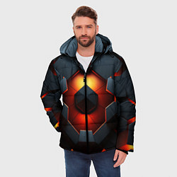 Куртка зимняя мужская Конструкция из объемных оранжевых плит, цвет: 3D-светло-серый — фото 2