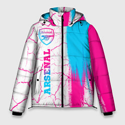 Куртка зимняя мужская Arsenal neon gradient style по-вертикали, цвет: 3D-черный