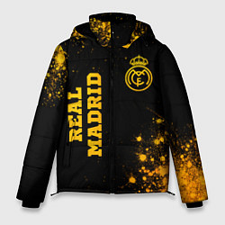 Мужская зимняя куртка Real Madrid - gold gradient вертикально