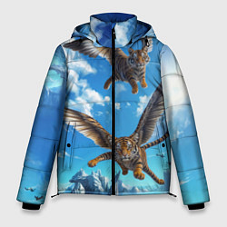 Куртка зимняя мужская Летающие тигрята, цвет: 3D-светло-серый