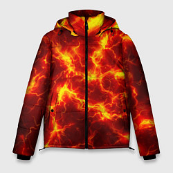 Куртка зимняя мужская Текстура огня, цвет: 3D-черный