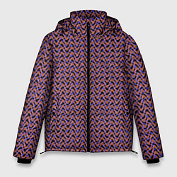 Куртка зимняя мужская Фиолетово-коричневые волнистые линии, цвет: 3D-черный