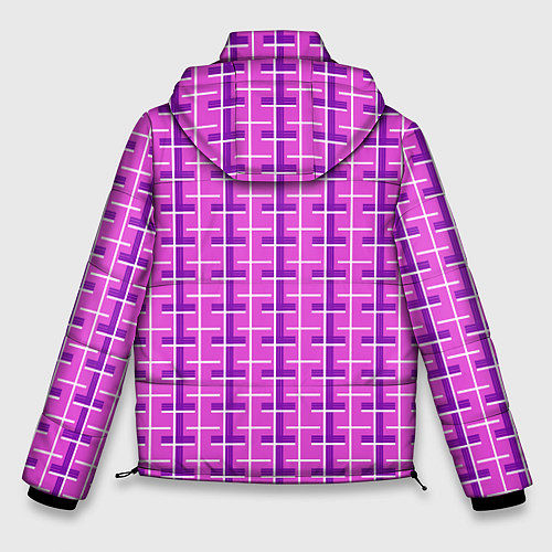 Мужская зимняя куртка Фиолетовые полосы / 3D-Черный – фото 2
