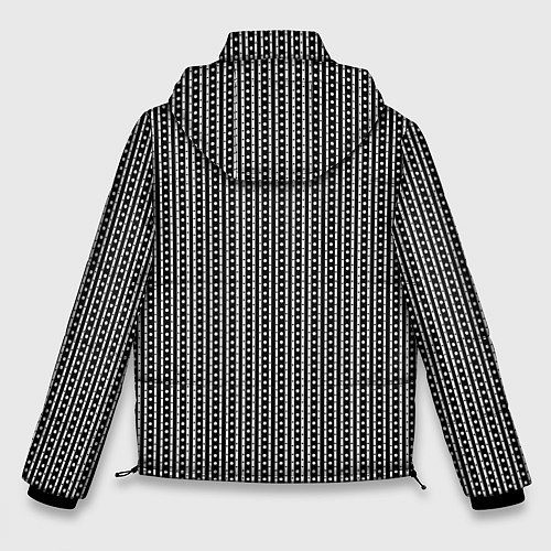 Мужская зимняя куртка Чёрно-белый полосы в горошек / 3D-Черный – фото 2
