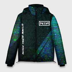 Мужская зимняя куртка Nine Inch Nails glitch blue