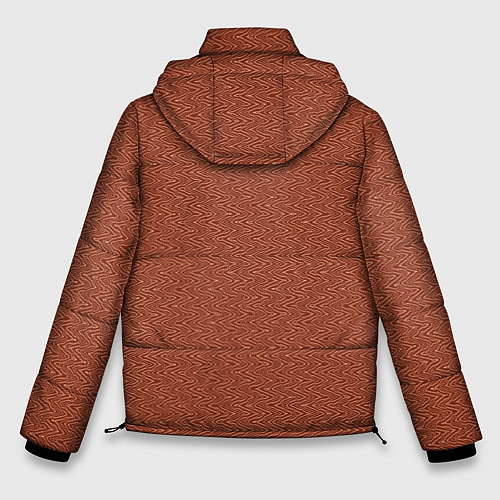 Мужская зимняя куртка Коричневый однотонный текстурированный / 3D-Черный – фото 2