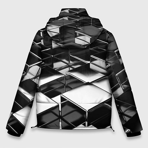 Мужская зимняя куртка Хромированная абстракция / 3D-Светло-серый – фото 2