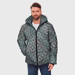 Куртка зимняя мужская Тёмный бирюзовый текстурированный, цвет: 3D-светло-серый — фото 2