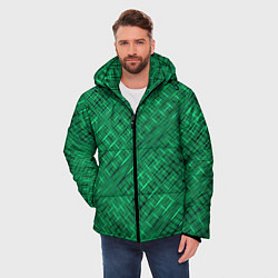 Куртка зимняя мужская Насыщенный зелёный текстурированный, цвет: 3D-светло-серый — фото 2