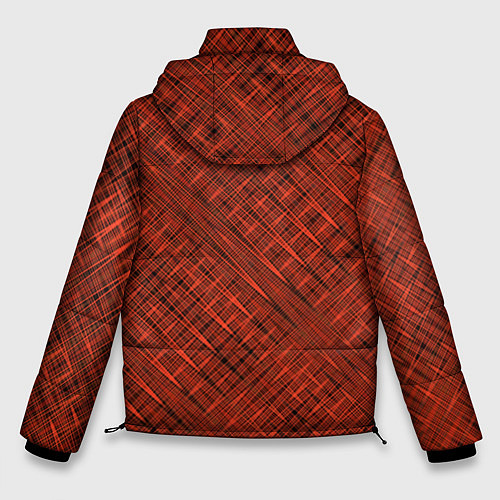Мужская зимняя куртка Сочный коричневый однотонный текстурированный / 3D-Черный – фото 2