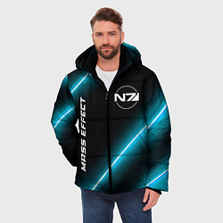 Куртка зимняя мужская Mass Effect неоновые лампы, цвет: 3D-черный — фото 2