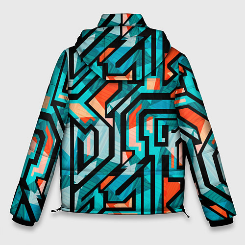 Мужская зимняя куртка Граффити цвета гранж / 3D-Черный – фото 2