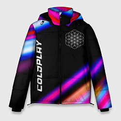 Куртка зимняя мужская Coldplay neon rock lights, цвет: 3D-черный