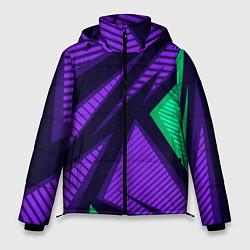 Куртка зимняя мужская Абстрактный узор с геометрической концепцией, цвет: 3D-черный