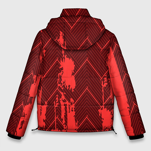 Мужская зимняя куртка Абстрактный узор с концепцией / 3D-Красный – фото 2