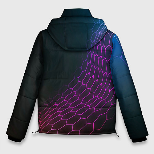 Мужская зимняя куртка Infiniti neon hexagon / 3D-Черный – фото 2