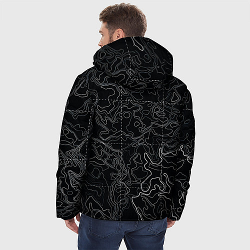 Мужская зимняя куртка Топографическая карта / 3D-Светло-серый – фото 4
