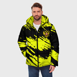 Куртка зимняя мужская Российская империя краски жёлтые, цвет: 3D-черный — фото 2