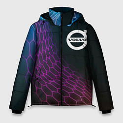 Куртка зимняя мужская Volvo neon hexagon, цвет: 3D-черный
