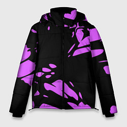 Куртка зимняя мужская Фиолетовая абстракция, цвет: 3D-черный
