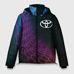 Куртка зимняя мужская Toyota neon hexagon, цвет: 3D-черный