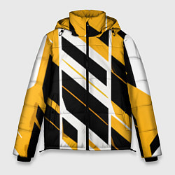 Мужская зимняя куртка Black and yellow stripes on a white background