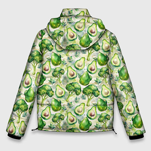 Мужская зимняя куртка Авокадо и брокколи / 3D-Светло-серый – фото 2