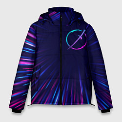 Куртка зимняя мужская Akame ga Kill neon blast lines, цвет: 3D-черный