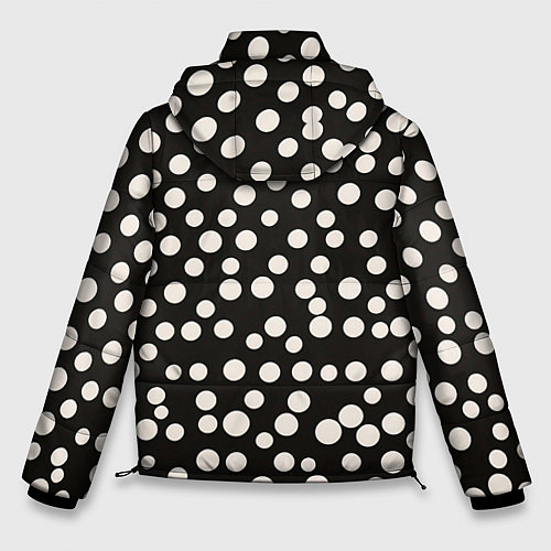 Мужская зимняя куртка Черный фон с белыми кружками / 3D-Черный – фото 2