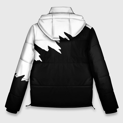 Мужская зимняя куртка Просто краска черно белая / 3D-Черный – фото 2