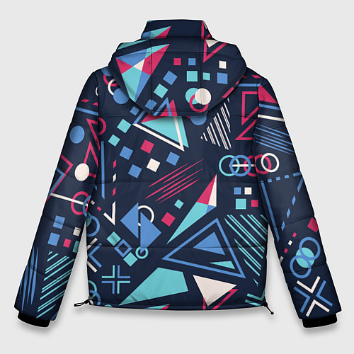 Мужская зимняя куртка Яркий абстрактный узор для спорта / 3D-Черный – фото 2