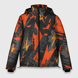 Куртка зимняя мужская Яркий абстрактный узор для спорта, цвет: 3D-черный