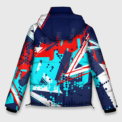 Мужская зимняя куртка Яркий абстрактный узор для спорта / 3D-Черный – фото 2
