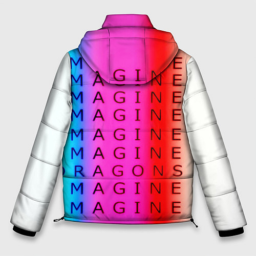 Мужская зимняя куртка Imagine Dragons neon rock / 3D-Черный – фото 2