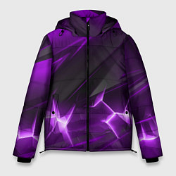 Куртка зимняя мужская Фиолетовая объемная абстракция, цвет: 3D-светло-серый