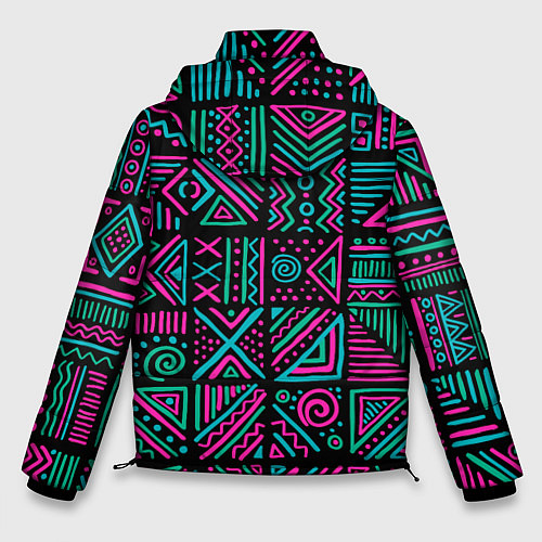 Мужская зимняя куртка Африканский узорчатый орнамент / 3D-Черный – фото 2