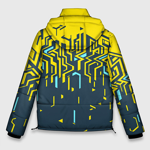 Мужская зимняя куртка Яркий абстрактный геометрический рисунок для спорт / 3D-Черный – фото 2